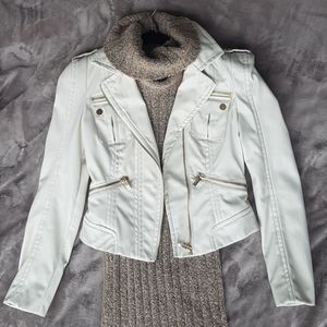White faux leather jacket